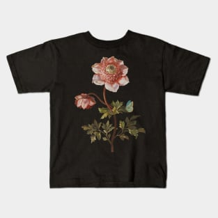 Peonies with a Butterfly Kids T-Shirt